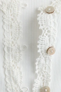 Lace-Trimmed Cotton Top