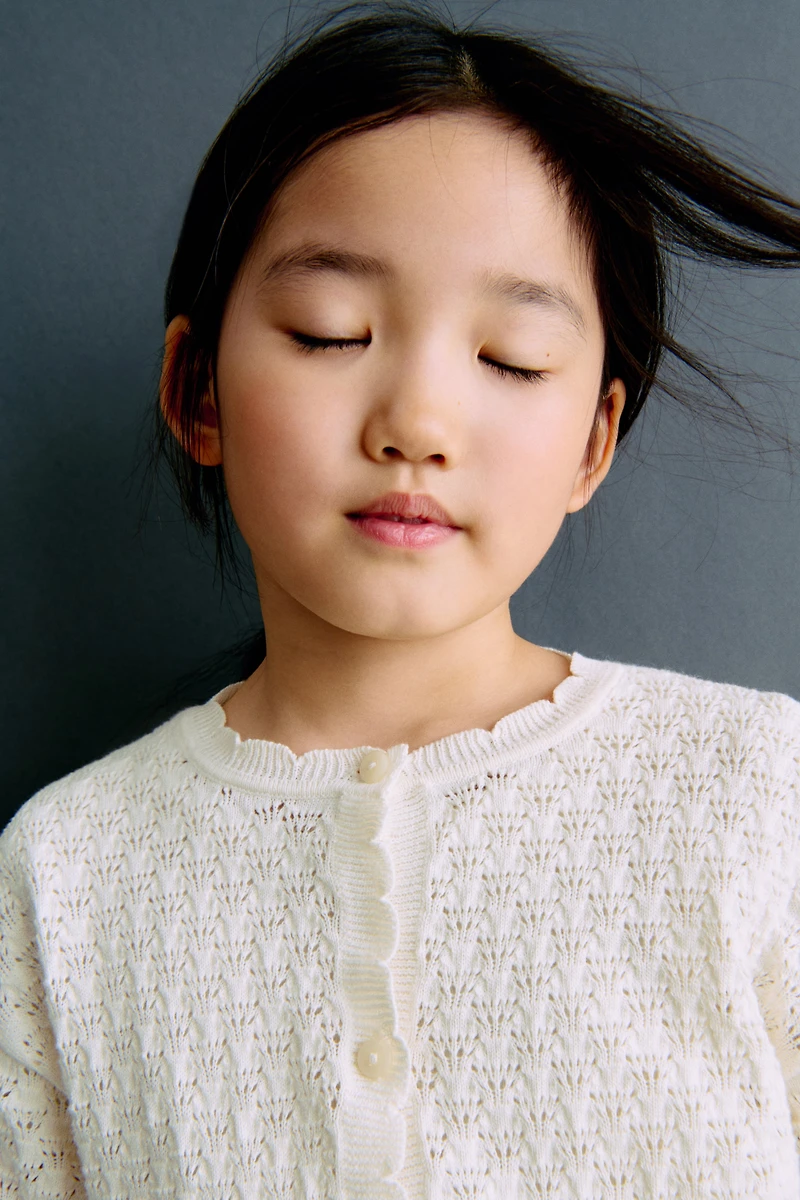 Pointelle-Knit Cotton Cardigan