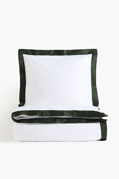 Ensemble de couette lit simple satinette de coton