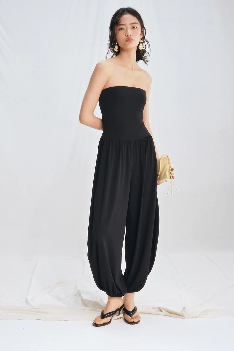 Combi-pantalon bandeau à jambes ballon