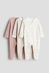 3-Pack Cotton Pajama Jumpsuits