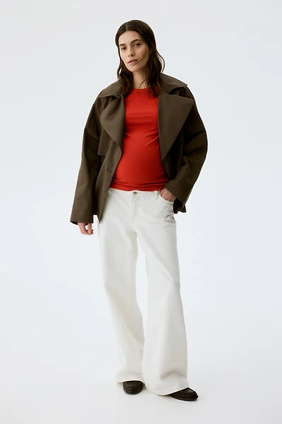 MAMA Ribbed Jersey Top