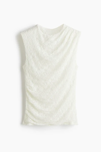 Top en jersey dentelle drapé