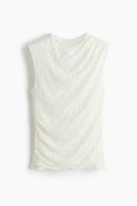 Draped Lace Jersey Top
