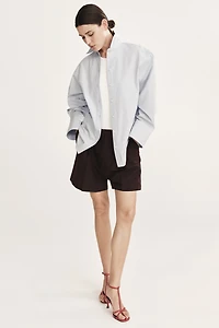 Dressy Linen-Blend Shorts