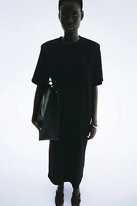 Shoulder-pad T-shirt dress