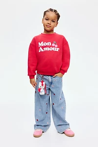 Jean à jambes larges avec motifs