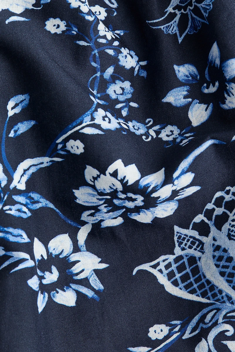 Cotton Dress with Tie-Top Shoulder Straps