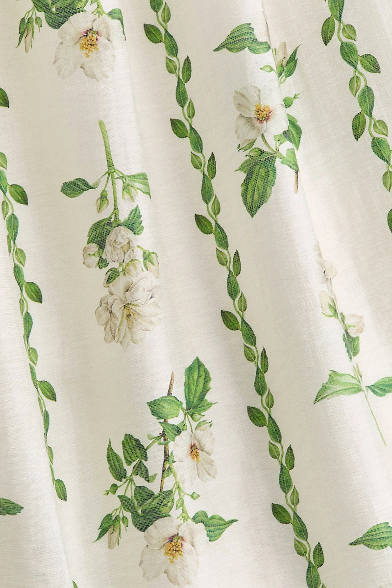 Flared Linen-Blend Skirt