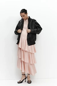 MAMA Ponte Dress with Satin Skirt