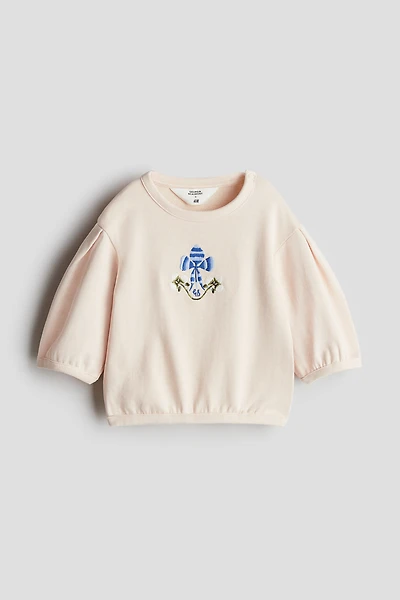 Sweatshirt with Embroidered Motif