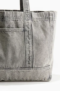 Cabas en denim à l'aspect délavé