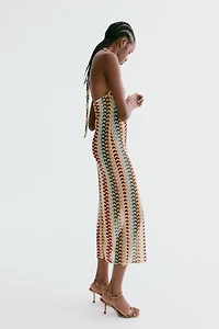 Crochet-Look Halterneck Dress