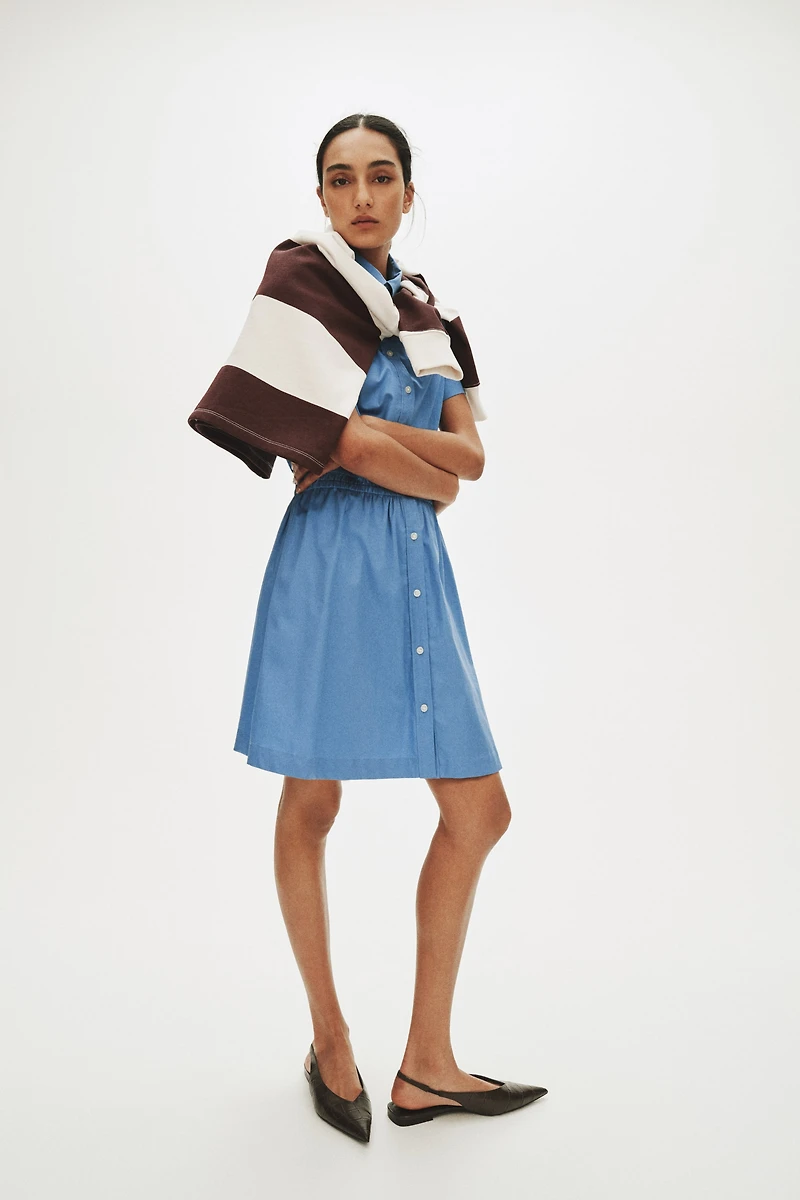 Short-Sleeved Shirt Dress