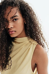 Ruffle-Trimmed Crêpe Dress