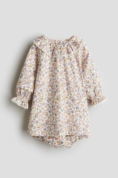 Ensemble 2 pièces en coton à imprimé fleuri