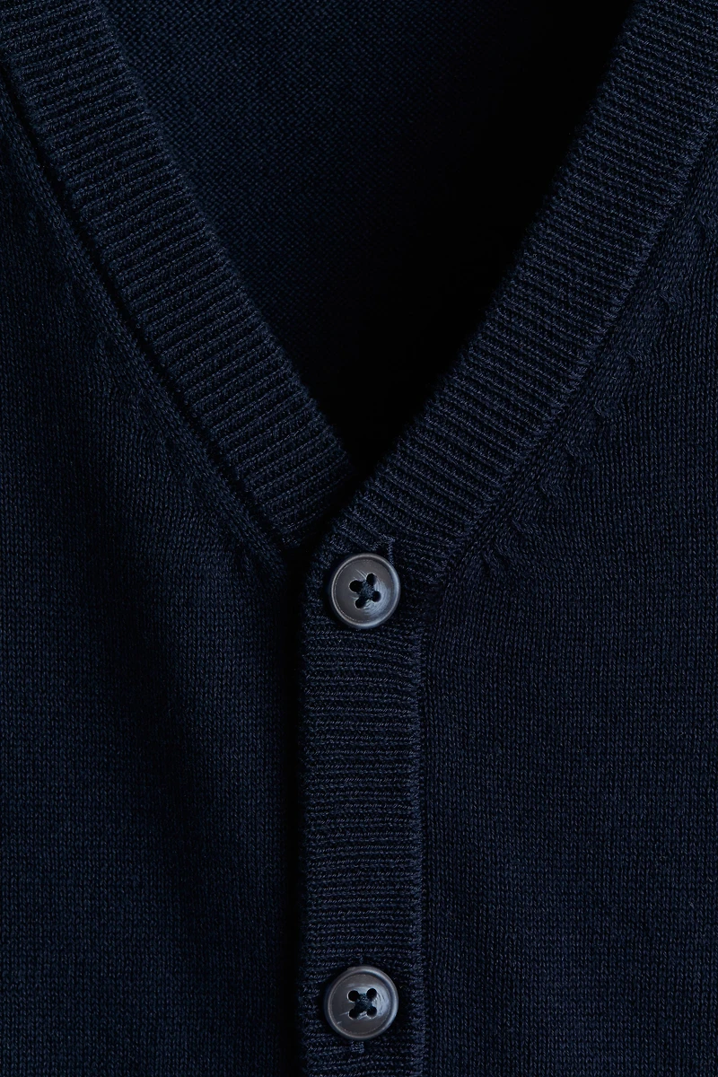 Fine-knit Cotton Cardigan