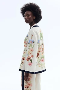 Chemise imprimée en lyocell à col cubain