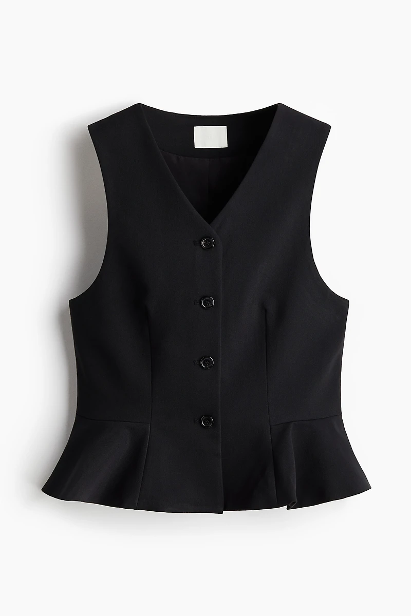 V-Neck Vest with Peplum