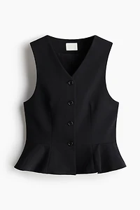 V-Neck Vest with Peplum
