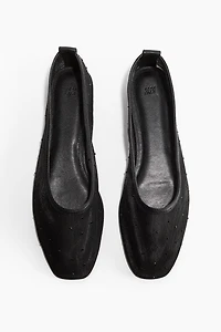 Rhinestone-Embellished Ballet Flats