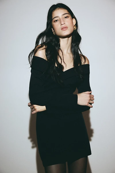 Off-the-Shoulder Wrap Dress