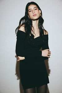 Off-the-Shoulder Wrap Dress