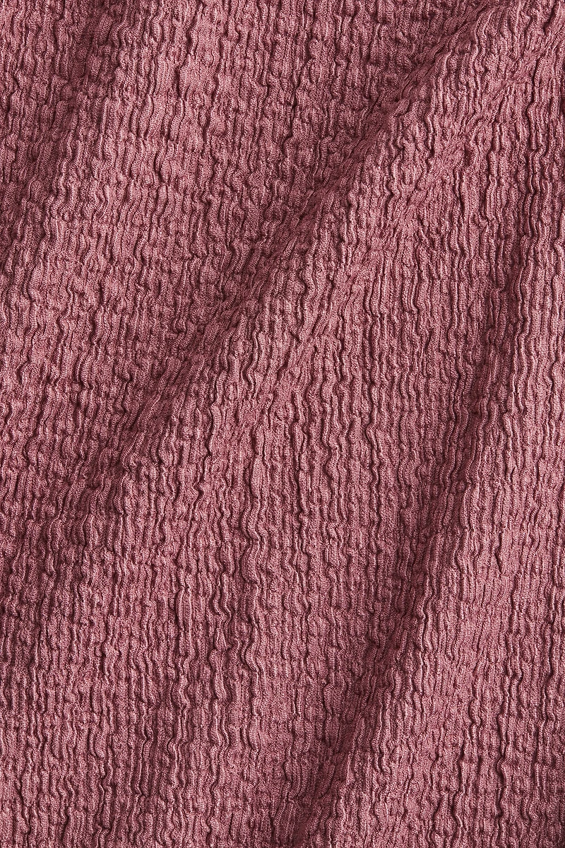 Crinkled Dress with Overlocked Trim