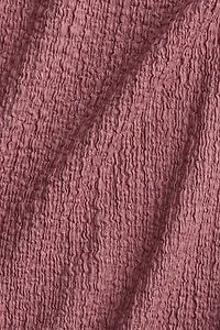 Crinkled Dress with Overlocked Trim