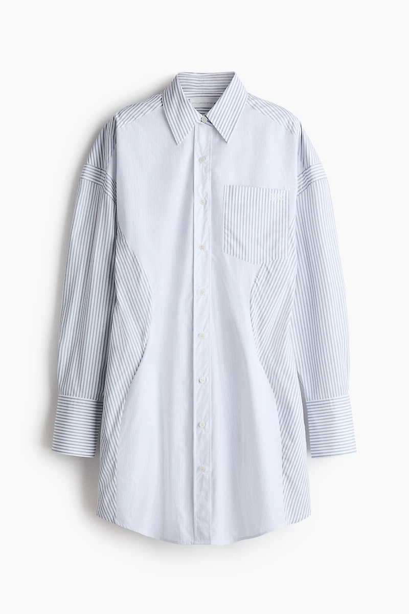 Robe chemise en popeline de coton