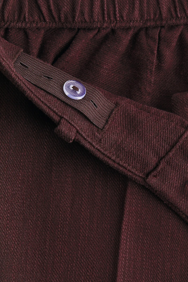 MAMA Linen-Blend Dress Pants
