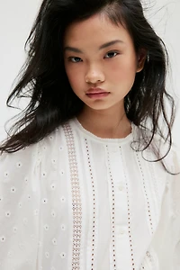 Blouse with Eyelet Embroidery