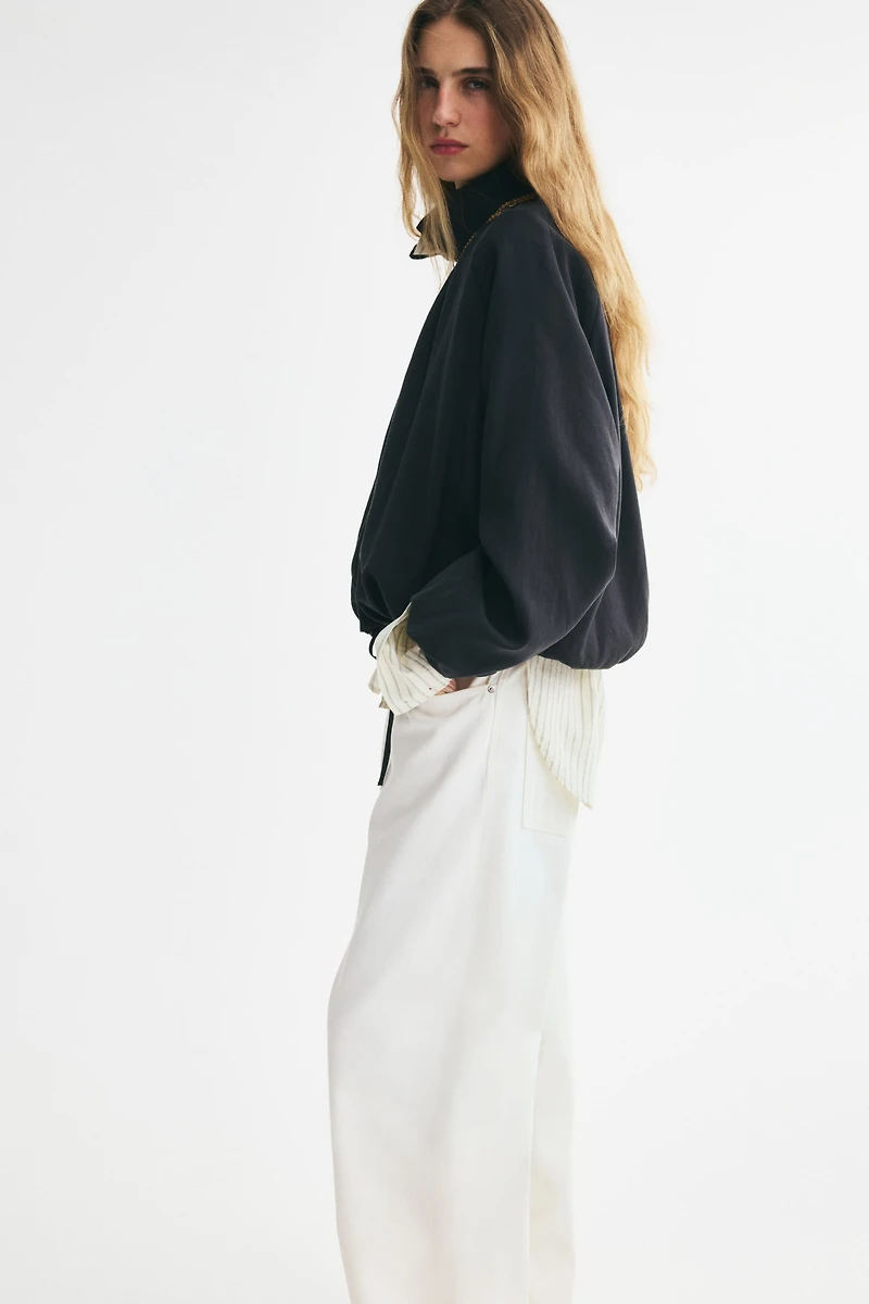 Oversized Drawstring-Detail Jacket