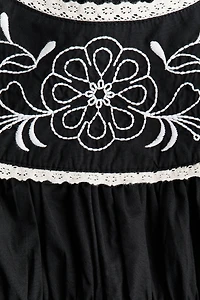 Embroidered poplin dress