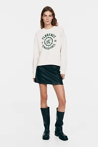 Sweatshirt with Printed Motif