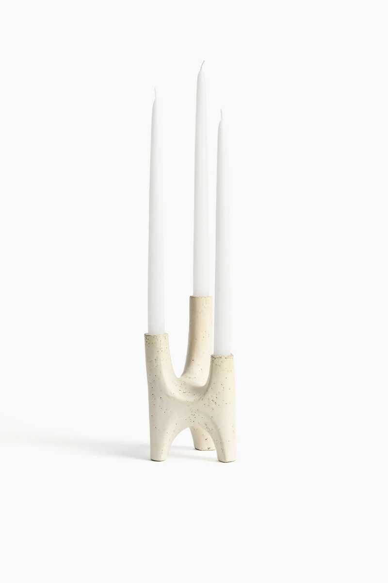 Sculptural Stoneware Candelabra