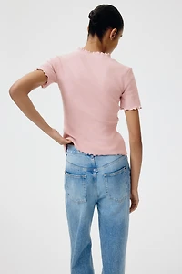 Overlocked Jersey Top