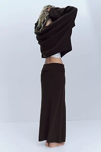 Jupe midi en tricot côtelé