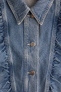 Ruffle-Trimmed Denim Jacket
