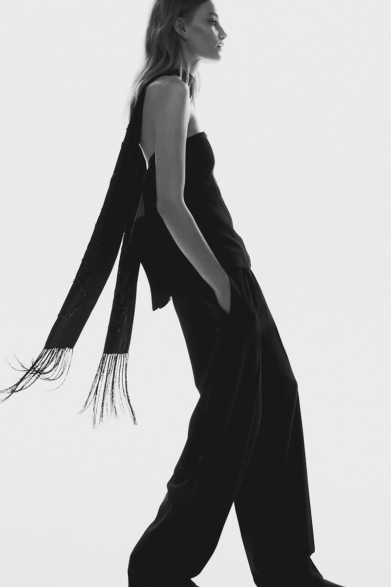 Embellished Satin Scarf