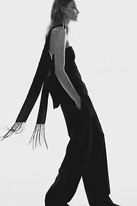 Embellished Satin Scarf