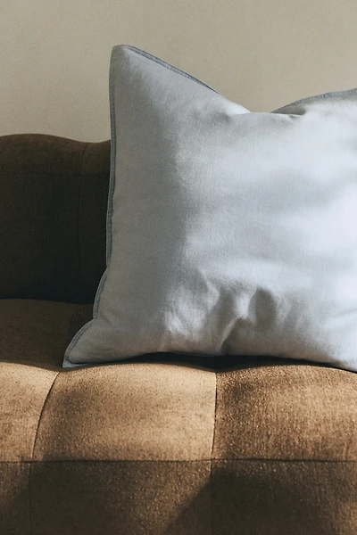 Housse de coussin en lin mélangé
