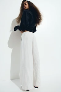 Linen-Blend Drawstring Pants