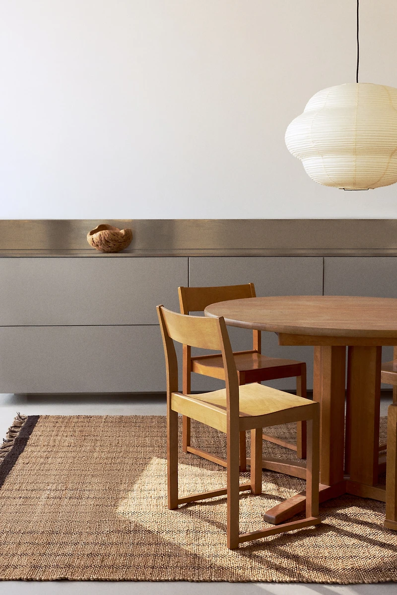 Large Jute Rug with Fringe