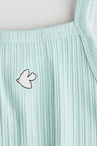Embroidered-Detail Strappy Top
