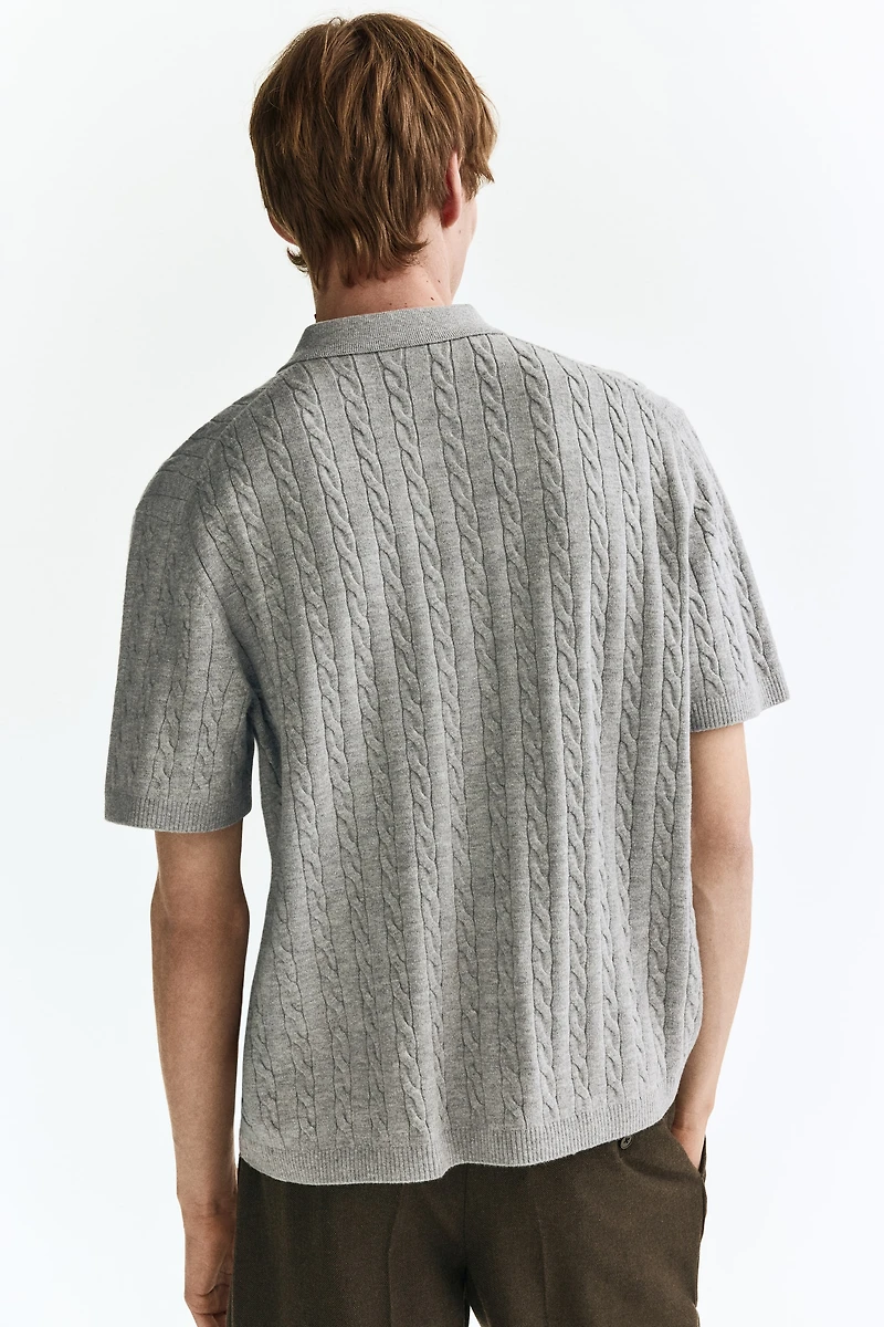 Regular-Fit Cable-Knit Shirt