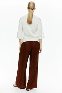MAMA Pantalon en jersey d’aspect dentelle
