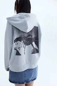 Oversized Hooded Jacket with Motif