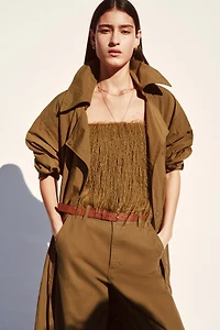 Wide Belted Twill Pants