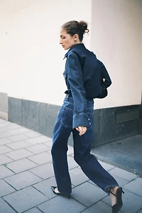 Jean droit taille haute